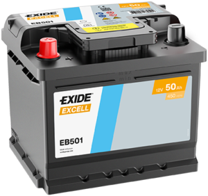 EXIDE Excell Akumulator 12V 50 Ah 450A (EB501) levo+