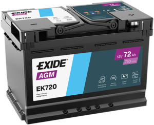 EXIDE AGM Start-Stop Akumulator 12V 72Ah 760A (EK720) desno+