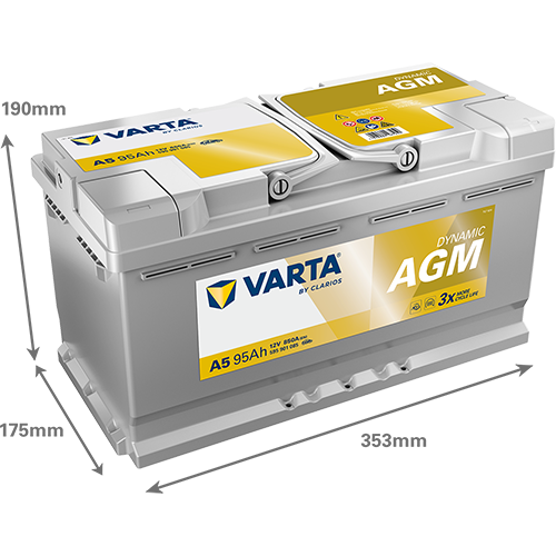 VARTA DYNAMIC AGM A5 Akumulator 12V 95Ah Desno+ - Slika 3