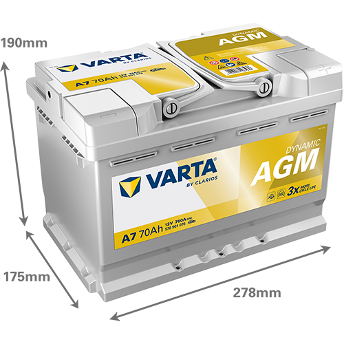 VARTA DYNAMIC AGM A7 Akumulator 12V 70Ah Desno+ - Slika 3