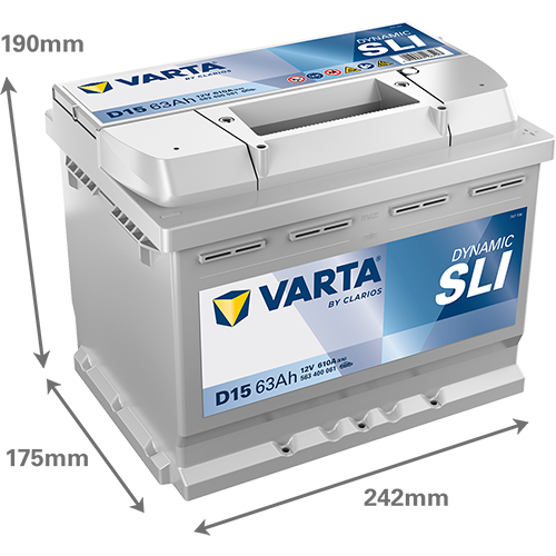 VARTA Silver Dynamic D15 Akumulator 12V 63Ah Desno+ - Slika 3