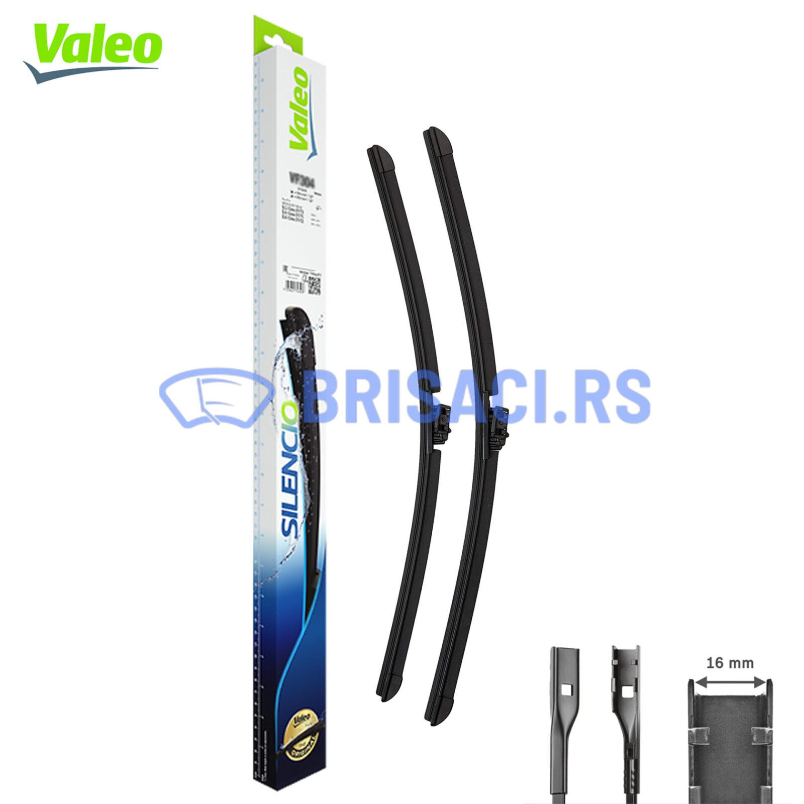 Valeo Silencio Flat (577892) - Set Prednjih Brisača (2kom), Dimenzije: 630mm & 500mm