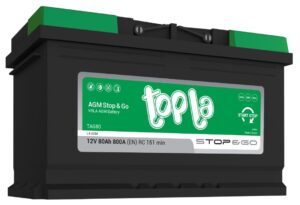 TOPLA AGM TAG80 Akumulator 12V 80Ah 800A Desno+
